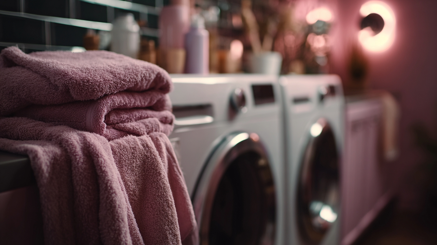 modern washer and dryer stock photo