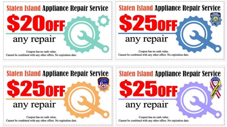 Appliance repair discount coupons for Staten Island customers